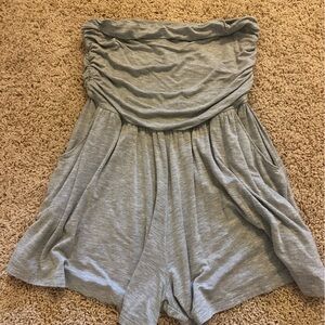Boutique Grey strapless athletic material soft romper